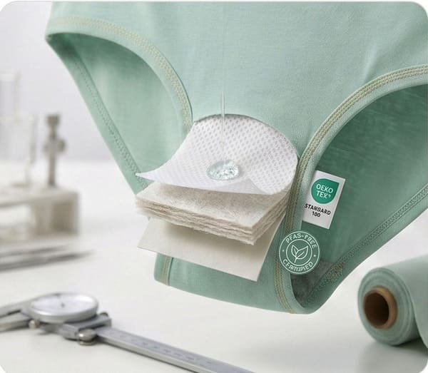 Placeholder representing PFAS-Free teen period underwear development
