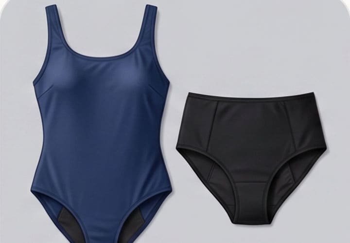 Period swimwear product application for leak-proof technology