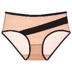 Rhombic Plaid Mesh Contrasting Color Briefs apricot colour view.jpg