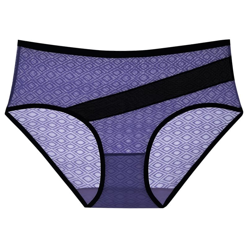 Rhombic Plaid Mesh Contrasting Color Briefs blue colour view.jpg