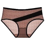 Rhombic Plaid Mesh Contrasting Color Briefs brown colour view.jpg