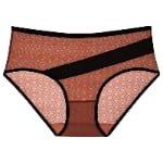 Rhombic Plaid Mesh Contrasting Color Briefs caramel colour view.jpg