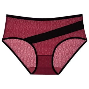 Rhombic Plaid Mesh Contrasting Color Briefs red colour view.jpg