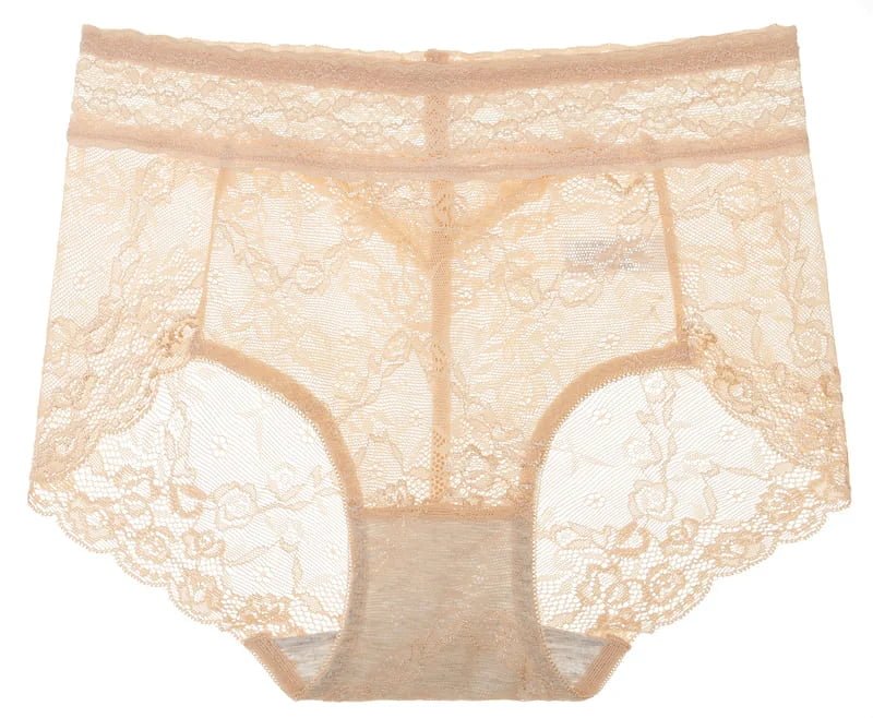 Sexy Sheer Lace Protective Period Panties apricot color view