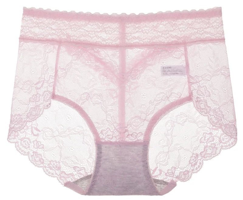 Sexy Sheer Lace Protective Period Panties pink color view