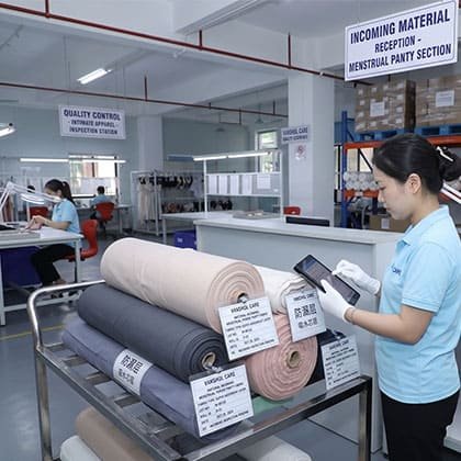 Skin-safe materials for period care manufacturing