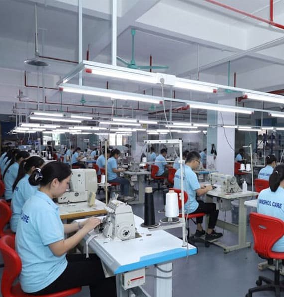 Vansholcare factory production floor for OEM and ODM intimate apparel manufacturing
